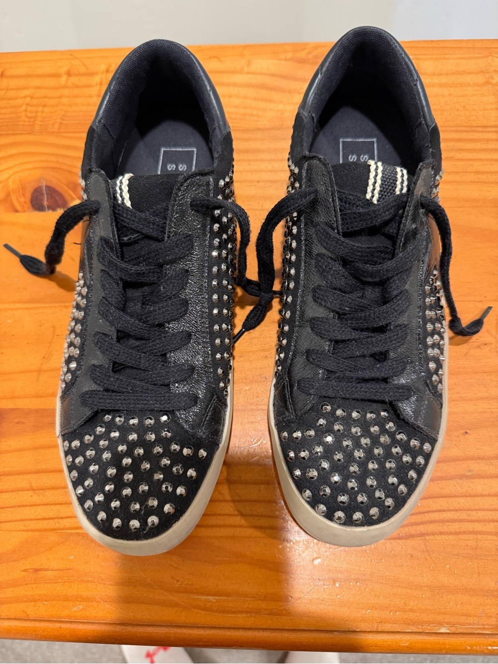 ShuShop Black Studded Sneakers